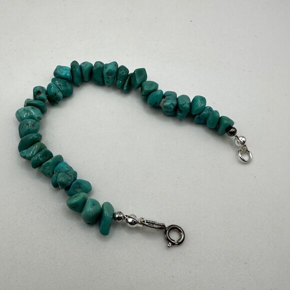 Revived Carolyn Pollack 7.5" turquoise chip bracelet in sterling silver! - Picture 9 of 10